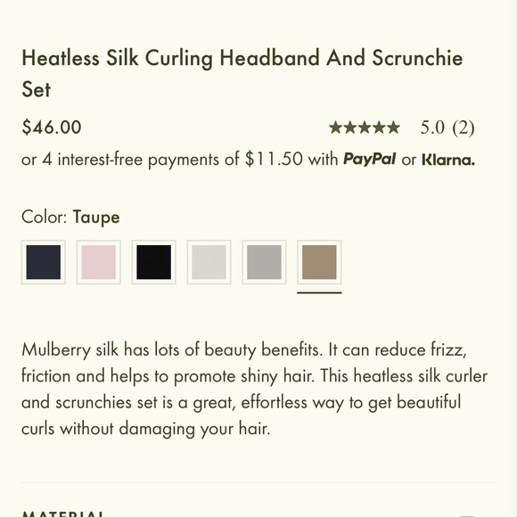 Lily Silk Heatless Silk Curling Headband And Scrunchie Set - Picture 2 of 4